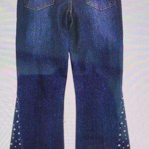 Women's Blue Jeans with Studded Detail